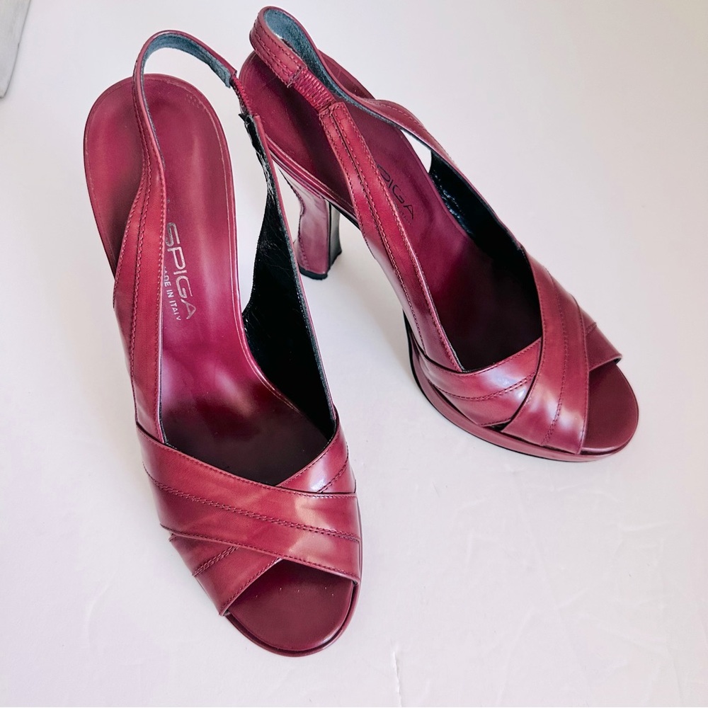 Via Spiga Italy Shoes Open Toe High Heel Leather 6.5
